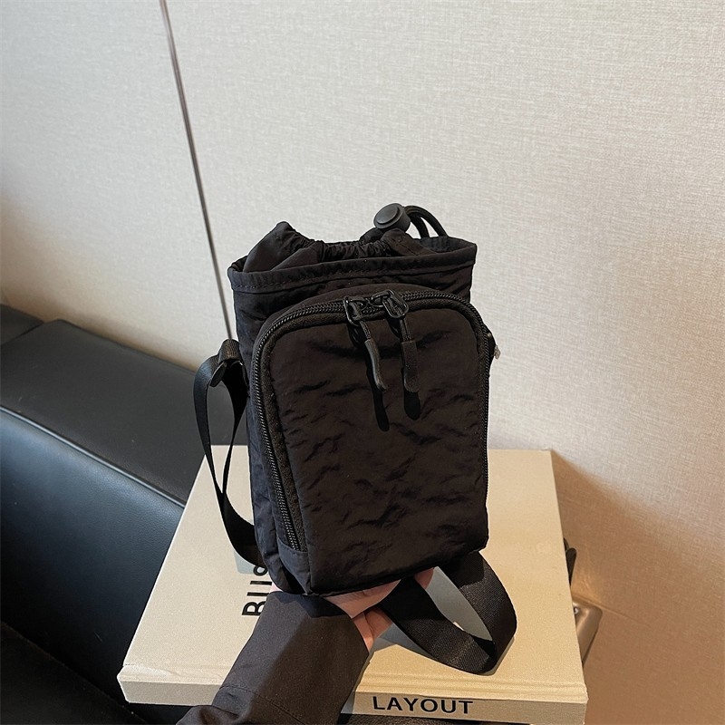 Geantă crossbody din pânză pentru sticlă de apă și telefon, pentru yoga și activități în aer liber — respirabilă, impermeabilă, căptușeală din poliester, utilizare zilnică