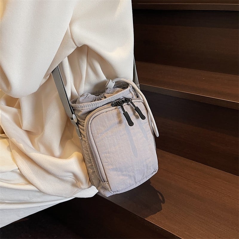 Geantă crossbody din pânză pentru sticlă de apă și telefon, pentru yoga și activități în aer liber — respirabilă, impermeabilă, căptușeală din poliester, utilizare zilnică