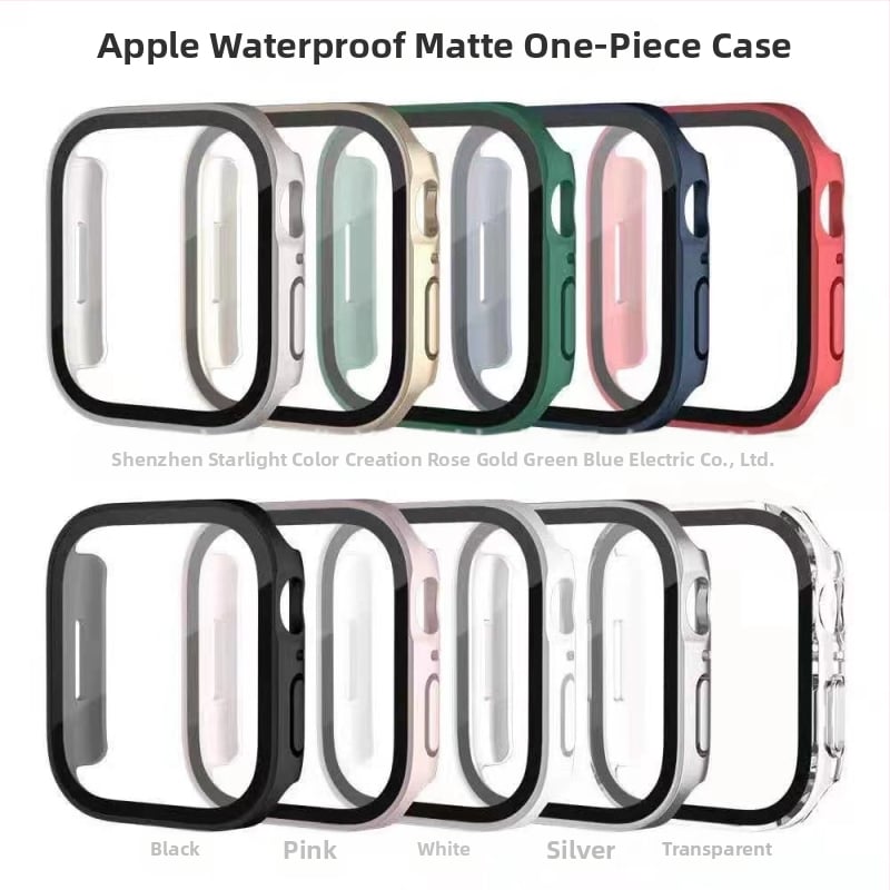 Apple Watch atsparus vandeniui dėklas su įdiegta ekrano plėvele, visiškai uždaras apsauginis korpusas iWatch11, medžiaga PC