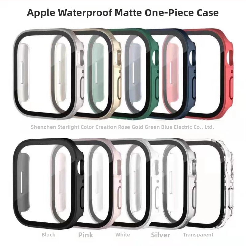 Apple Watch atsparus vandeniui dėklas su įdiegta ekrano plėvele, visiškai uždaras apsauginis korpusas iWatch11, medžiaga PC