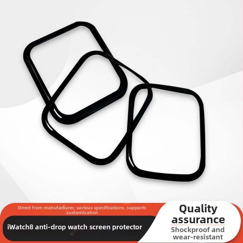 Apple Watch aizsargstikls no grūdena stikla ar oglekļa šķiedras raksturu, Asahi stikls, mīksti mali, saderīgs ar iWatch