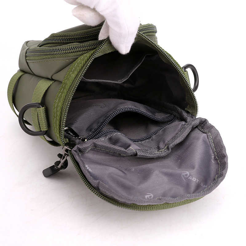 Geantă de umăr pentru bărbați, multifuncțională, cu buzunar pentru sticlă, material Oxford, impermeabilă, buzunar pentru laptop de 8 inch