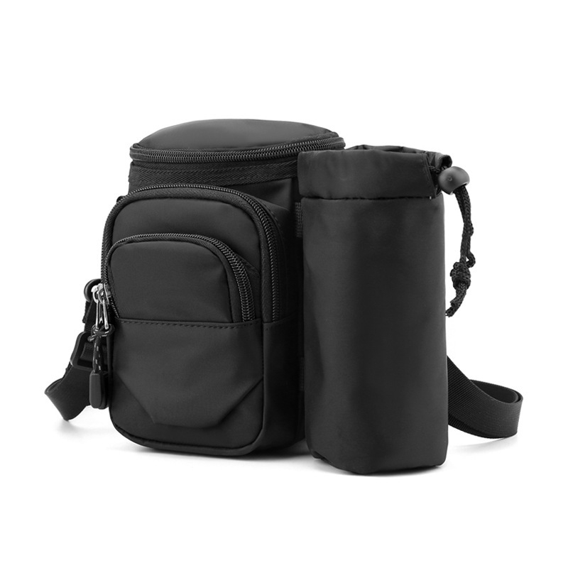 Geantă de umăr pentru bărbați, multifuncțională, cu buzunar pentru sticlă, material Oxford, impermeabilă, buzunar pentru laptop de 8 inch