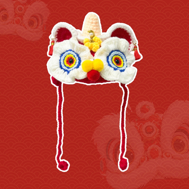 Pălărie pluş pentru animale de companie cu cap de leu/tigru – bumbac, universal, utilizare pe tot timpul anului, fără licență IP