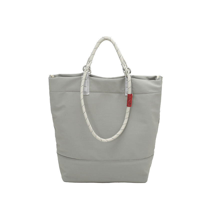 Geantă Tote pentru utilizare zilnică cu mânere duble (Nylon; căptușeală poliester; deschidere cu fermoar; buzunar pentru telefon; buzunar interior patch)