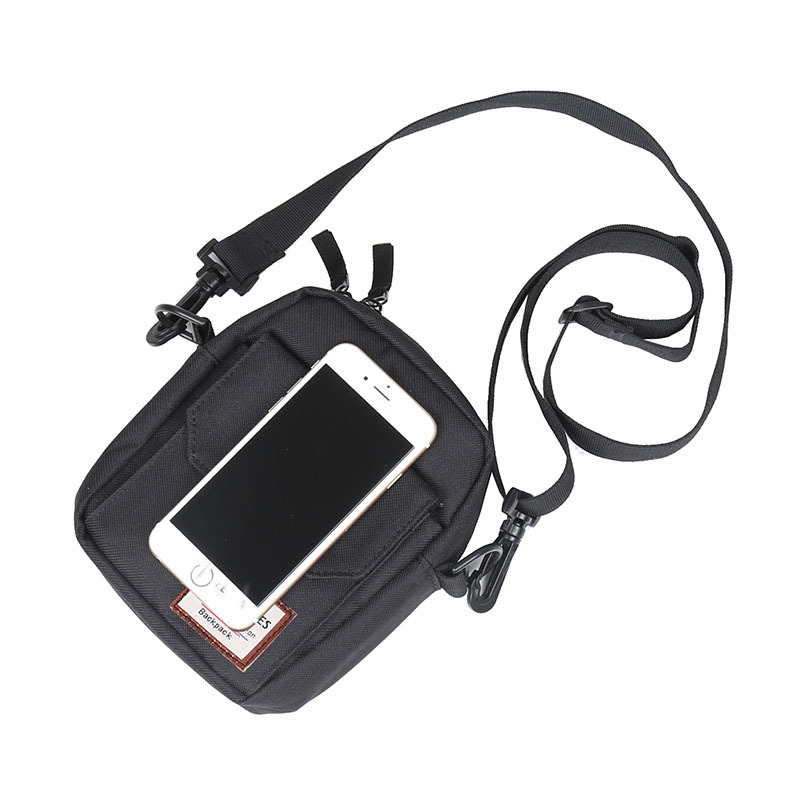 Geantă crossbody pentru bărbați din nailon, formă pătrat vertical, închidere cu fermoar, buzunare interioare: buzunar cu fermoar, buzunar pentru telefon și ID, curea simplă, TAX842