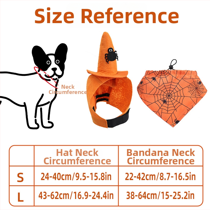 Costum de transformare pentru animale de companie, set cu pălărie de Halloween și eșarfă triunghiulară, poliester, stil leisure, marcă DogLemi