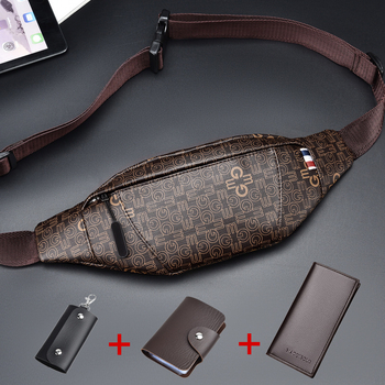Muška pojasna torba, Street Trend PU koža, Zatvarač, Džep za telefon, Unutarnji džep sa zatvaračem, Model 01