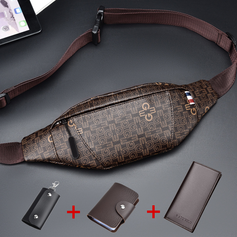Muška pojasna torba, Street Trend PU koža, Zatvarač, Džep za telefon, Unutarnji džep sa zatvaračem, Model 01