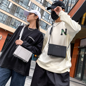 Muška crossbody torba od PU kože, gradski stil, vodootporna, jednobojna, zima 2021