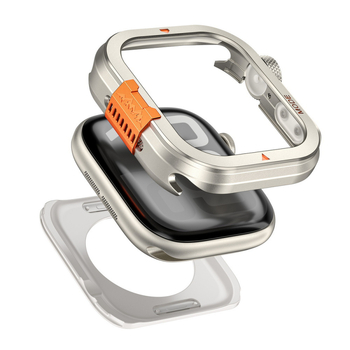 Apple Watch fém védőtok Ultra 1/2 49mm/46mm, PC + cinkötvözet, termékkód Apple alpine metal case, tömeg 13,5 g, dobozban