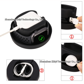 Silikoninis įkrovimo stovas Apple Watch ir AirPods saugojimui – dviejų funkcijų derinys