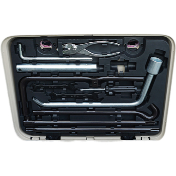 Jármű karbantartó eszköz készlet – acélból, LC150/LC200, 12–13 darabos készlet, szerszámtartó doboz