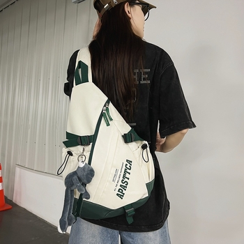 Geantă crossbody pentru bărbați — stil stradal, nylon, respirabil, marcă Ruiyingzizhi, model monocrom