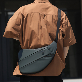 Geantă toracică pentru bărbați, stil urban, material Oxford, rezistentă la uzură, căptușeală din poliester