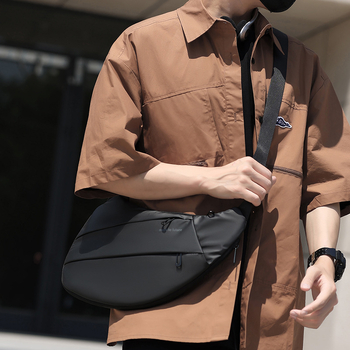 Geantă toracică pentru bărbați, stil urban, material Oxford, rezistentă la uzură, căptușeală din poliester