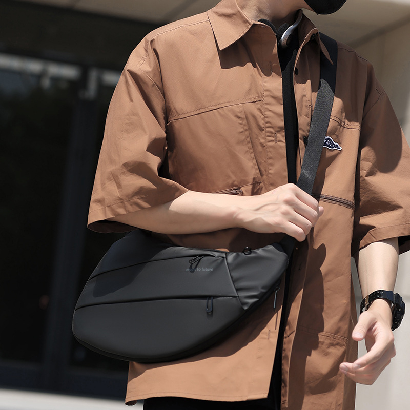 Geantă toracică pentru bărbați, stil urban, material Oxford, rezistentă la uzură, căptușeală din poliester