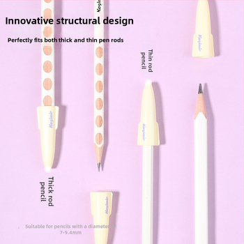 Casimir pieštuko dangtelis ir dėklas, skaidrus apsauginis dangtelis, metalas; skirta pradinių klasių mokiniams ir ikimokyklinukams