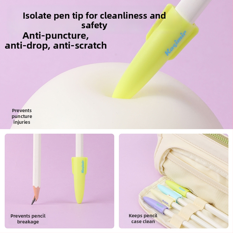 Casimir pliiatsi kork ja pliiatsi kate, läbipaistev kaitsekate, metall; algkooli õpilastele ja eelkooliealistele algajatele