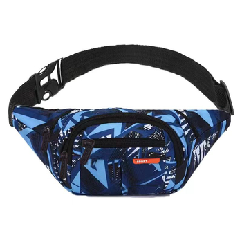 Geantă de talie pentru bărbați, stil urban simplu, nylon, impermeabil, model cu dungi, căptușeală din poliester