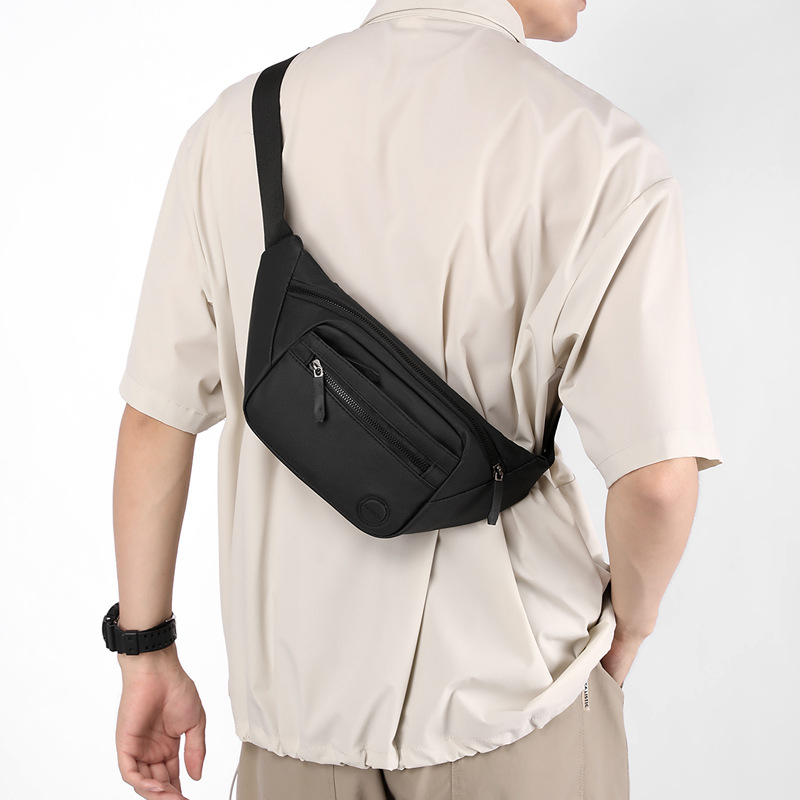Geantă de umăr pentru bărbați, stil urban simplu, din material Oxford rezistent la uzură, cu mai multe compartimente
