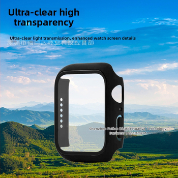 Apple Watch Series 7 apsauginė dėklas, suderinamas su PC ir grūdinto stiklo ekrano apsauga