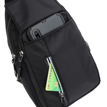 Geantă de piept pentru bărbați, curea crossbody pentru telefon, stil Urban Simplicity, material Oxford, primăvara 2024