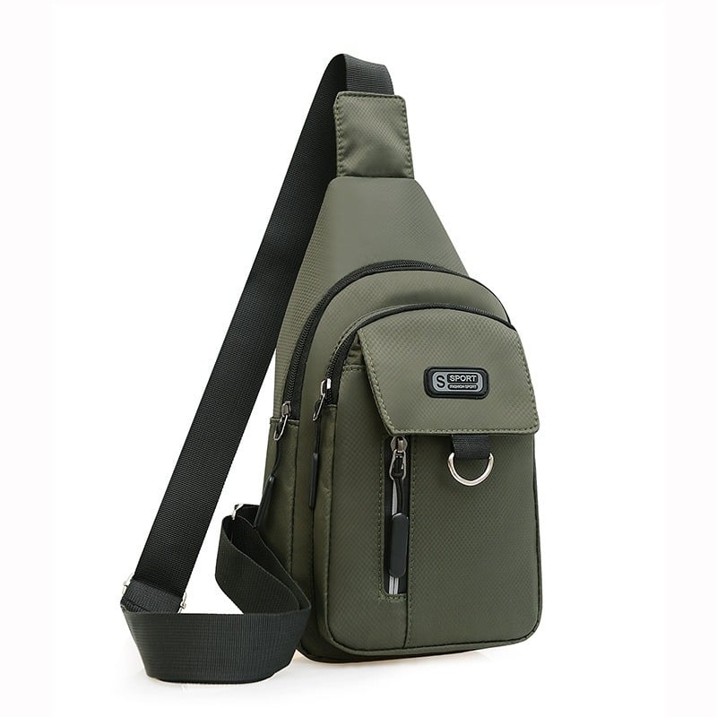 Geantă de piept pentru bărbați, curea crossbody pentru telefon, stil Urban Simplicity, material Oxford, primăvara 2024