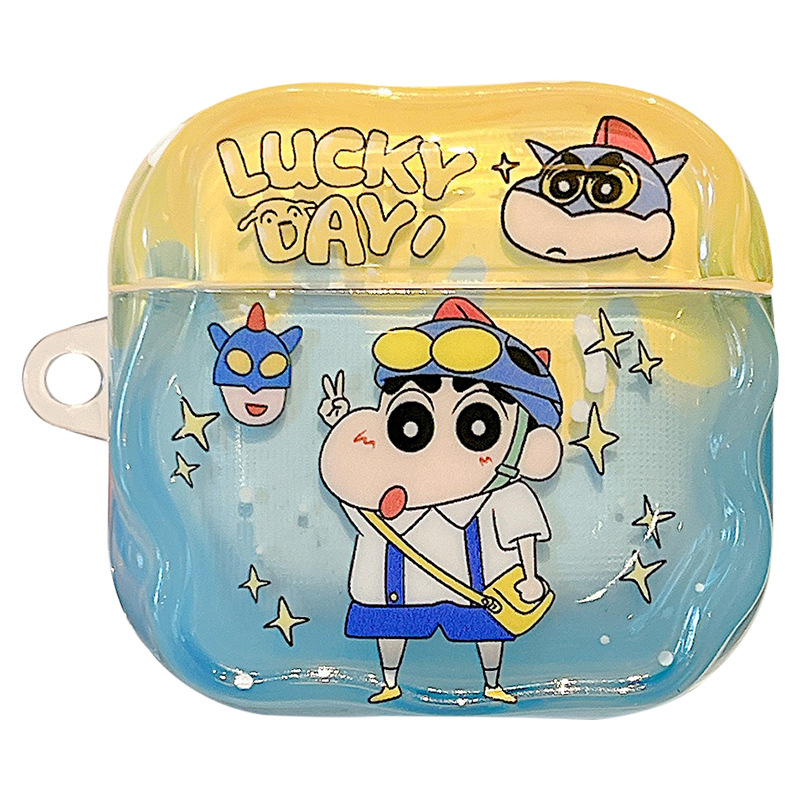 Carcasă AirPods – TPU rigidă, semi-transparentă, model Cartoon, turnare prin injecție, compatibilă cu Apple AirPods