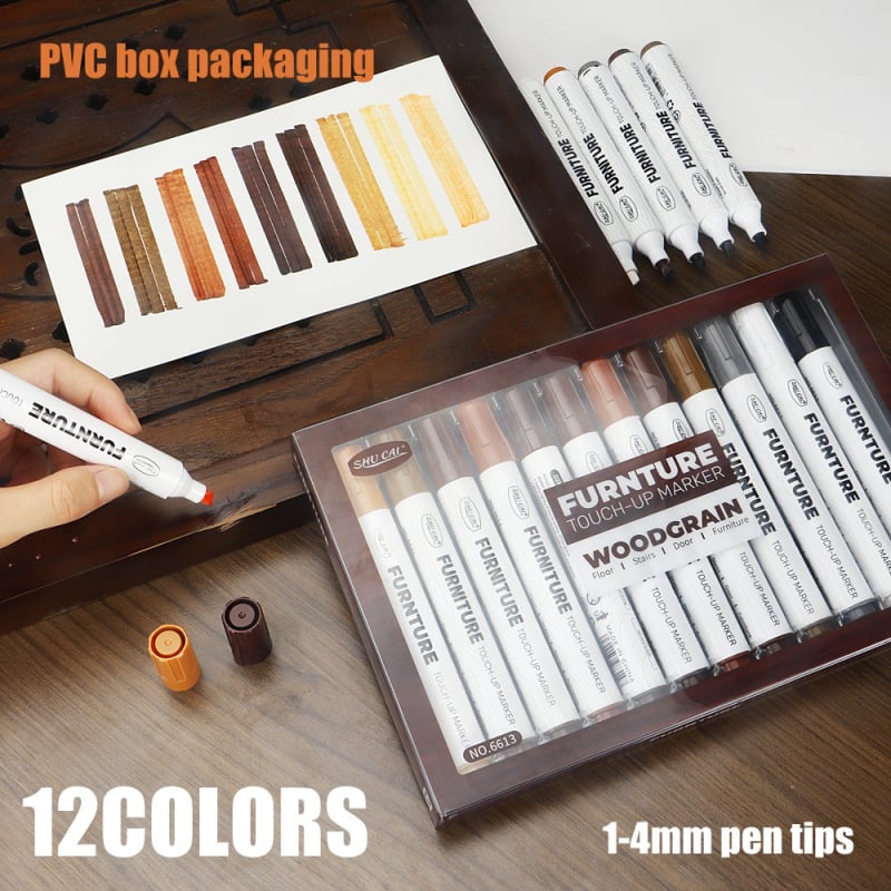 Писалка за поправка на дървен фурнир и драскотини, запечатване на ръбове – Артикул 6613; Марка: Други; Варианти на писалката: 12