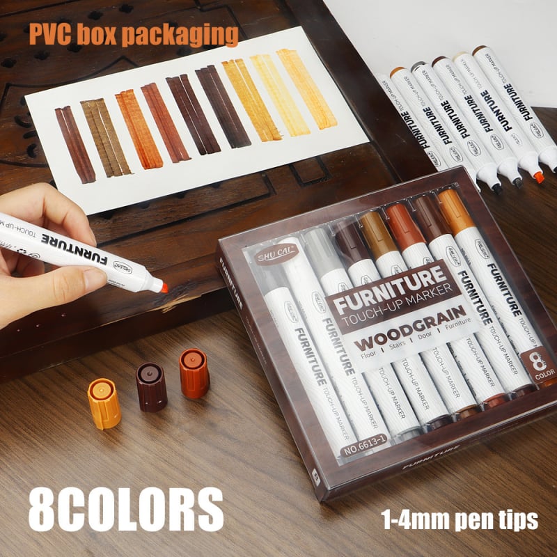 Писалка за поправка на дървен фурнир и драскотини, запечатване на ръбове – Артикул 6613; Марка: Други; Варианти на писалката: 12