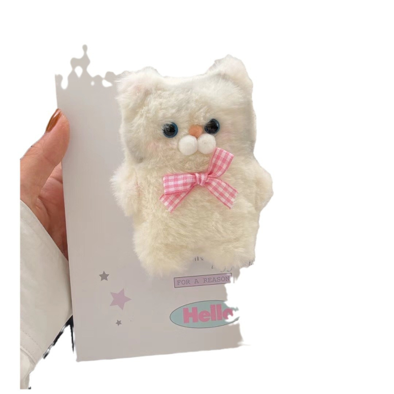 Плюшен калъф за AirPods 4-та генерация с котешки дизайн, карикатурен стил, текстилна изработка, съвместим с AirPods 1/2/3