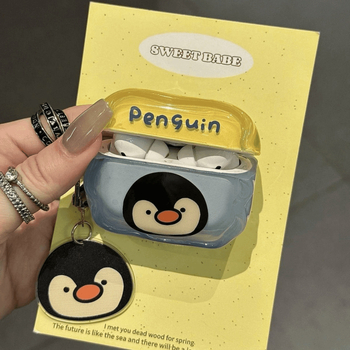 Little Penguin кейс за слушалки против изпускане за AirPods 2, AirPods Pro 2 и AirPods 4 | Поликарбонат (PC) | Гравиран дизайн | Без персонализация