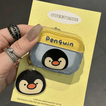 Little Penguin кейс за слушалки против изпускане за AirPods 2, AirPods Pro 2 и AirPods 4 | Поликарбонат (PC) | Гравиран дизайн | Без персонализация