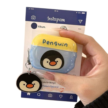 Little Penguin кейс за слушалки против изпускане за AirPods 2, AirPods Pro 2 и AirPods 4 | Поликарбонат (PC) | Гравиран дизайн | Без персонализация