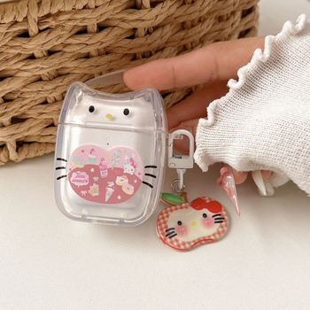 Carcasă de protecție Cat Ear Big Mouth Cat pentru AirPods 4 și AirPods Pro 2 – TPU, Stil Cartoon, Impresie, Personalizare Disponibilă