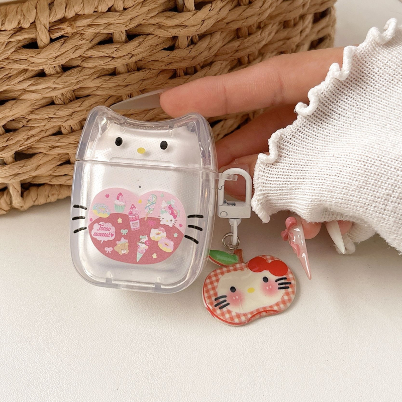 Carcasă de protecție Cat Ear Big Mouth Cat pentru AirPods 4 și AirPods Pro 2 – TPU, Stil Cartoon, Impresie, Personalizare Disponibilă