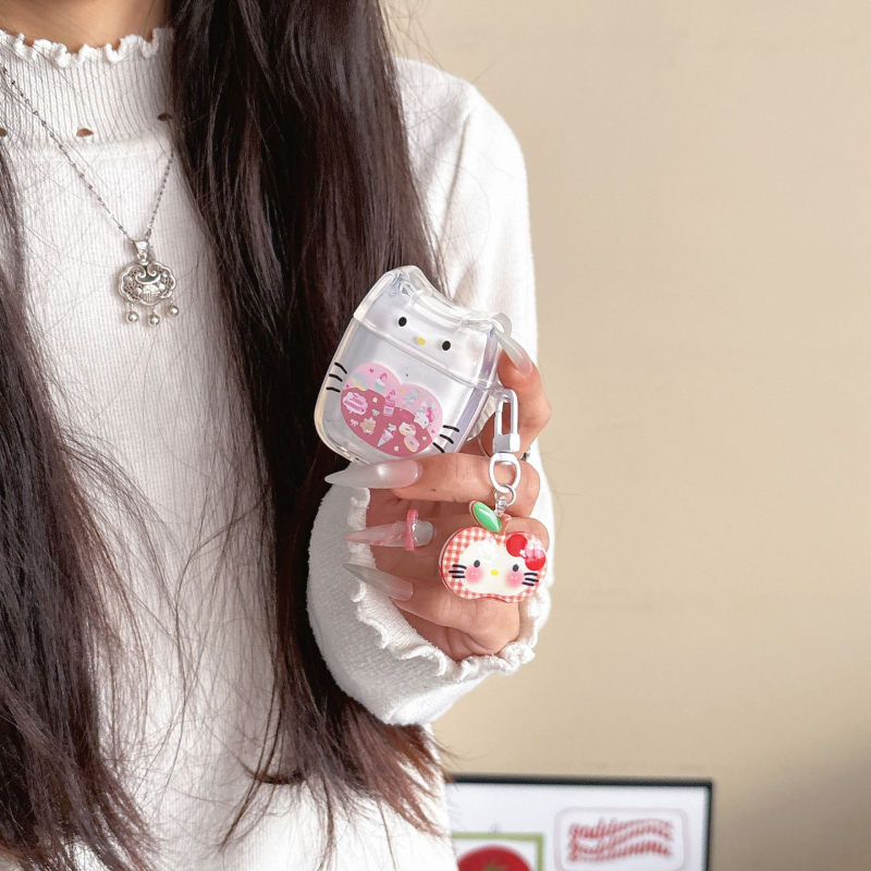 Carcasă de protecție Cat Ear Big Mouth Cat pentru AirPods 4 și AirPods Pro 2 – TPU, Stil Cartoon, Impresie, Personalizare Disponibilă