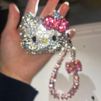 AirPods защитен калъф – Hello Kitty, пълен диамант, карикатурна гравюра, PC корпус, портативен, IP стил