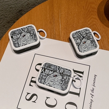 Carcasă AirPods – TPU, carcasă rigidă, stil desen animat, imprimare termică, model desen animat, pentru Apple