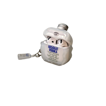 AirPods apsauginė dėklas su 3D buteliuko dangtelio dizainu ir graviruota grafika, suderinama su AirPods 4, AirPods Pro 2, Gen 3, Gen 5 ir Gen 2