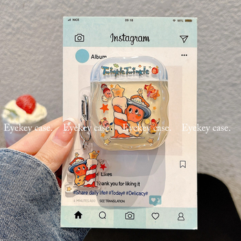 Калъф за AirPods – забавен карикатурен звезден човек дизайн, TPU, преносим All‑in‑One, инжекционно формован