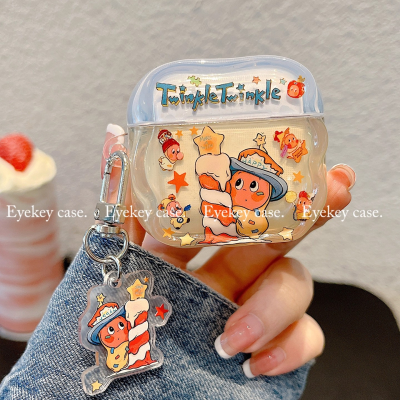 Калъф за AirPods – забавен карикатурен звезден човек дизайн, TPU, преносим All‑in‑One, инжекционно формован