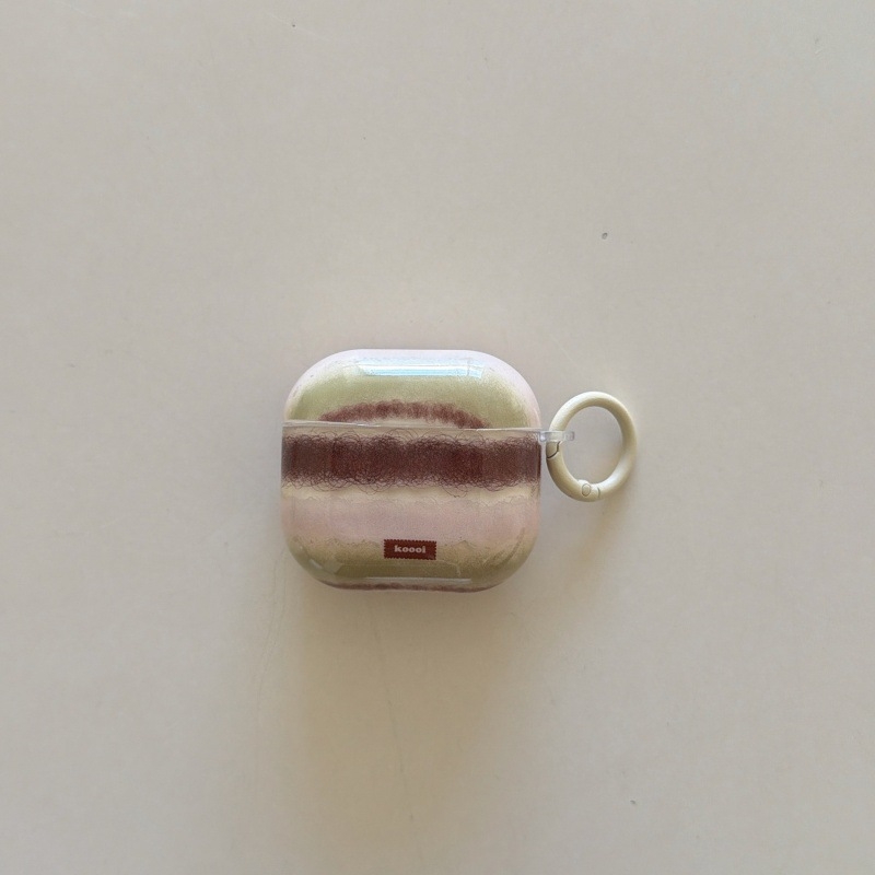 Zaštitno kućište za AirPods Pro 3, zelena-smeđa halo boja, 4. generacija, minimalistički korejski dizajn