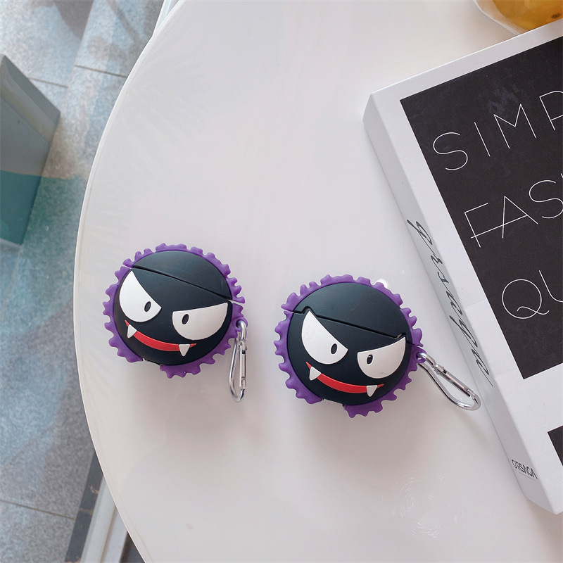 Burmo защитен калъф за AirPods – 3D призрак дизайн, матиран стил, TPU материал, удароустойчив твърд корпус