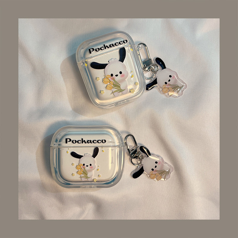 Carcasă Phantom Shell pentru AirPods cu design drăguț dachshund, pentru AirPods 1/2 Gen și AirPods Pro 3 Gen — TPU, transparent, turnare prin injecție, compatibilă cu AirPods, personalizare disponibilă