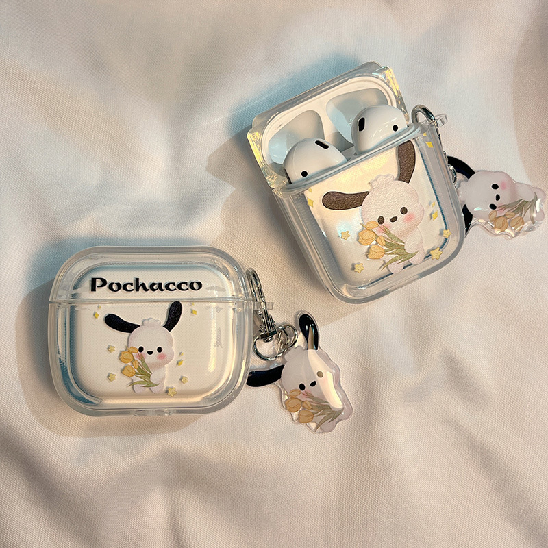 Carcasă Phantom Shell pentru AirPods cu design drăguț dachshund, pentru AirPods 1/2 Gen și AirPods Pro 3 Gen — TPU, transparent, turnare prin injecție, compatibilă cu AirPods, personalizare disponibilă