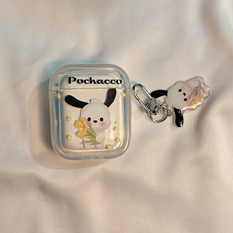 Carcasă Phantom Shell pentru AirPods cu design drăguț dachshund, pentru AirPods 1/2 Gen și AirPods Pro 3 Gen — TPU, transparent, turnare prin injecție, compatibilă cu AirPods, personalizare disponibilă