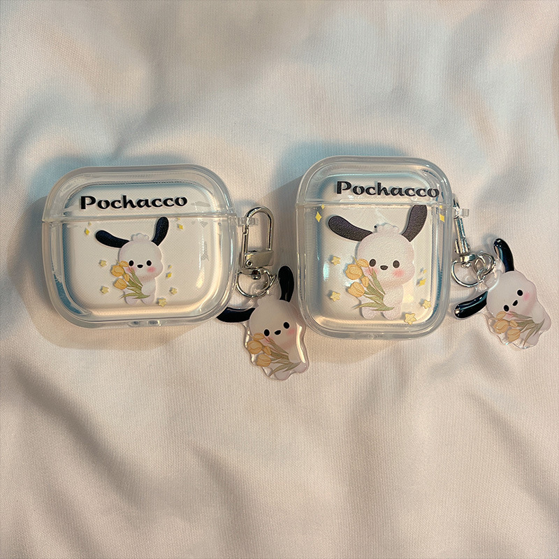 Carcasă Phantom Shell pentru AirPods cu design drăguț dachshund, pentru AirPods 1/2 Gen și AirPods Pro 3 Gen — TPU, transparent, turnare prin injecție, compatibilă cu AirPods, personalizare disponibilă