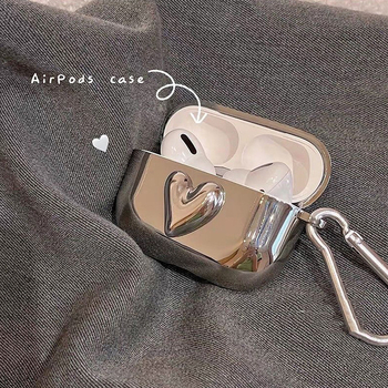 Carcasă TPU cu design inimă electroplacat pentru AirPods 1/2, AirPods Pro și AirPods 3, turnare prin injecție